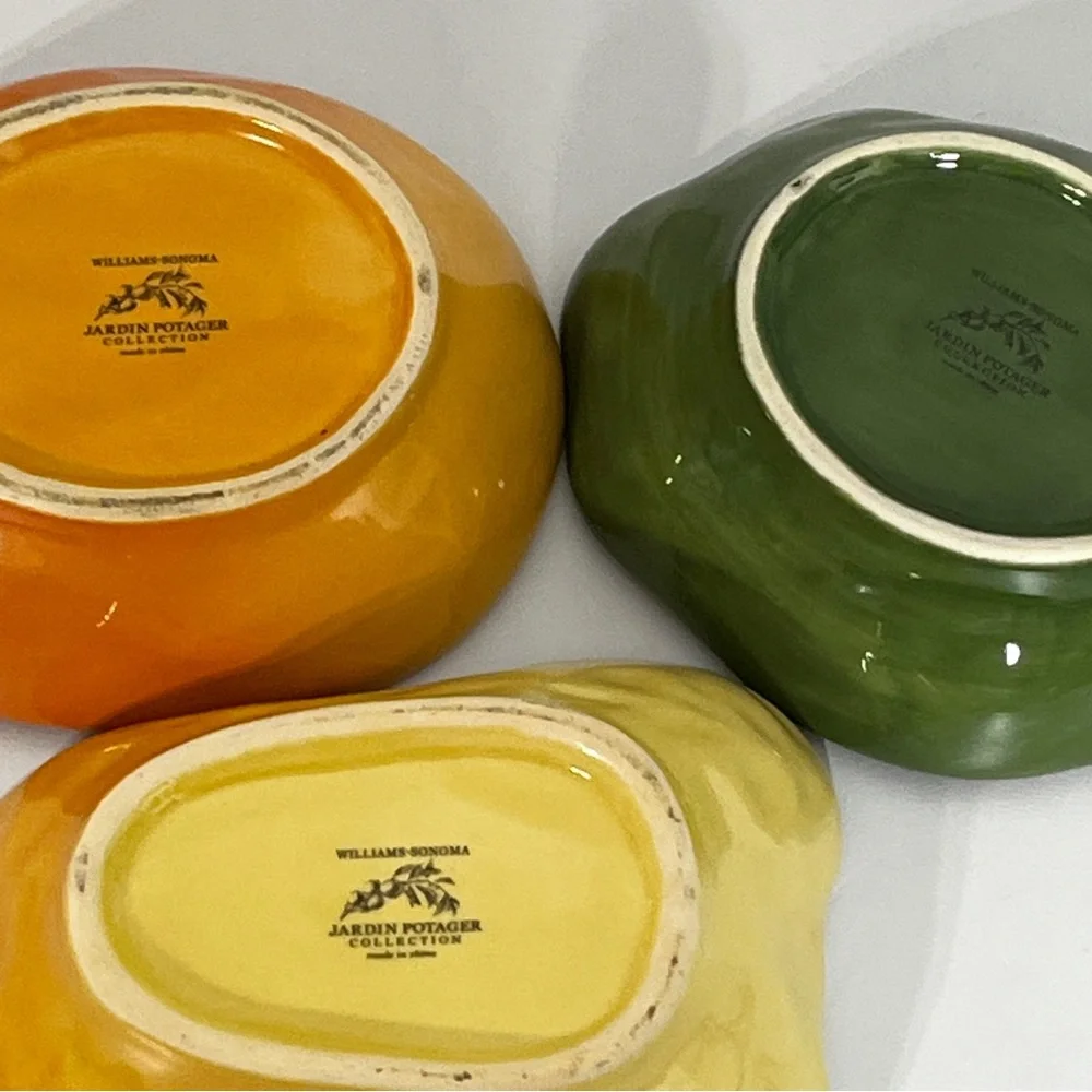 Williams Sonoma Jardin Potager Vegetable Collection Condiment Dipping Bowl Set
